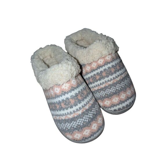 Women's Pink and Grey Cozy Slippers,House Shoes Hard Soles Sz 36 / 37 - Picture 9 of 9